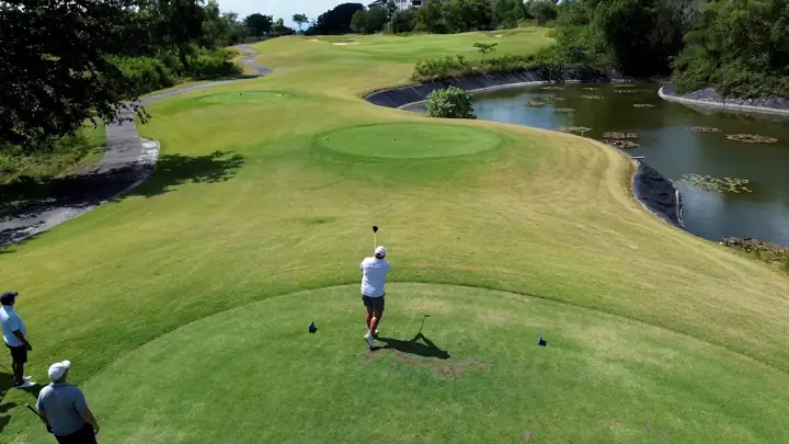 Bali drone golf tee lake