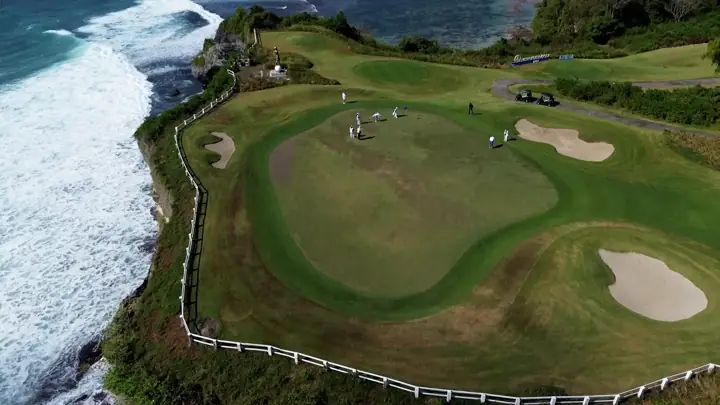 Bali drone photography cliff golf course