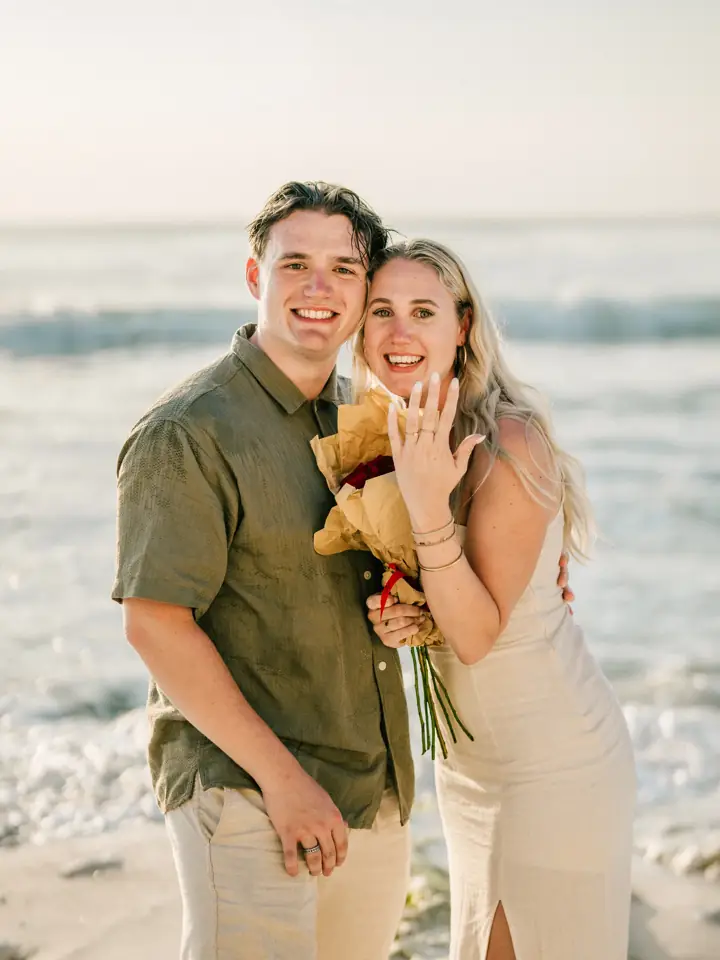 Bali proposal photoshoot couple flowers